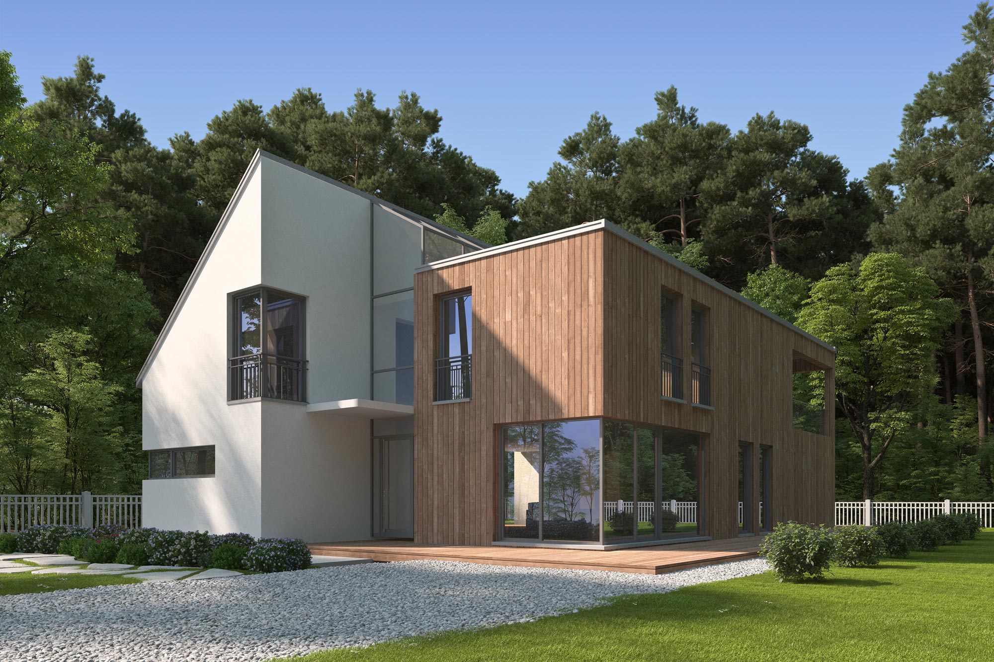 Nybyggt och väldesignat hus